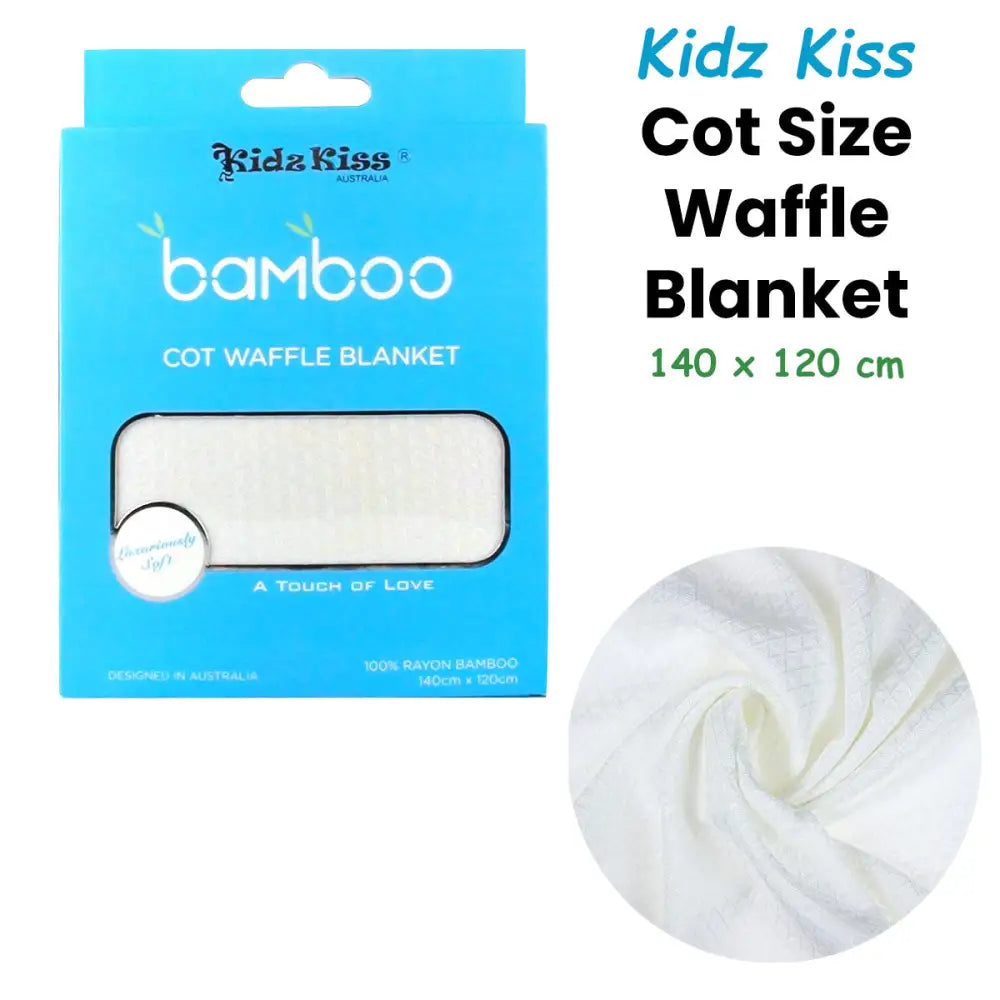 Rayon Bamboo Waffle Blanket Cot Size 140x120cm - Home & Garden > Bedding