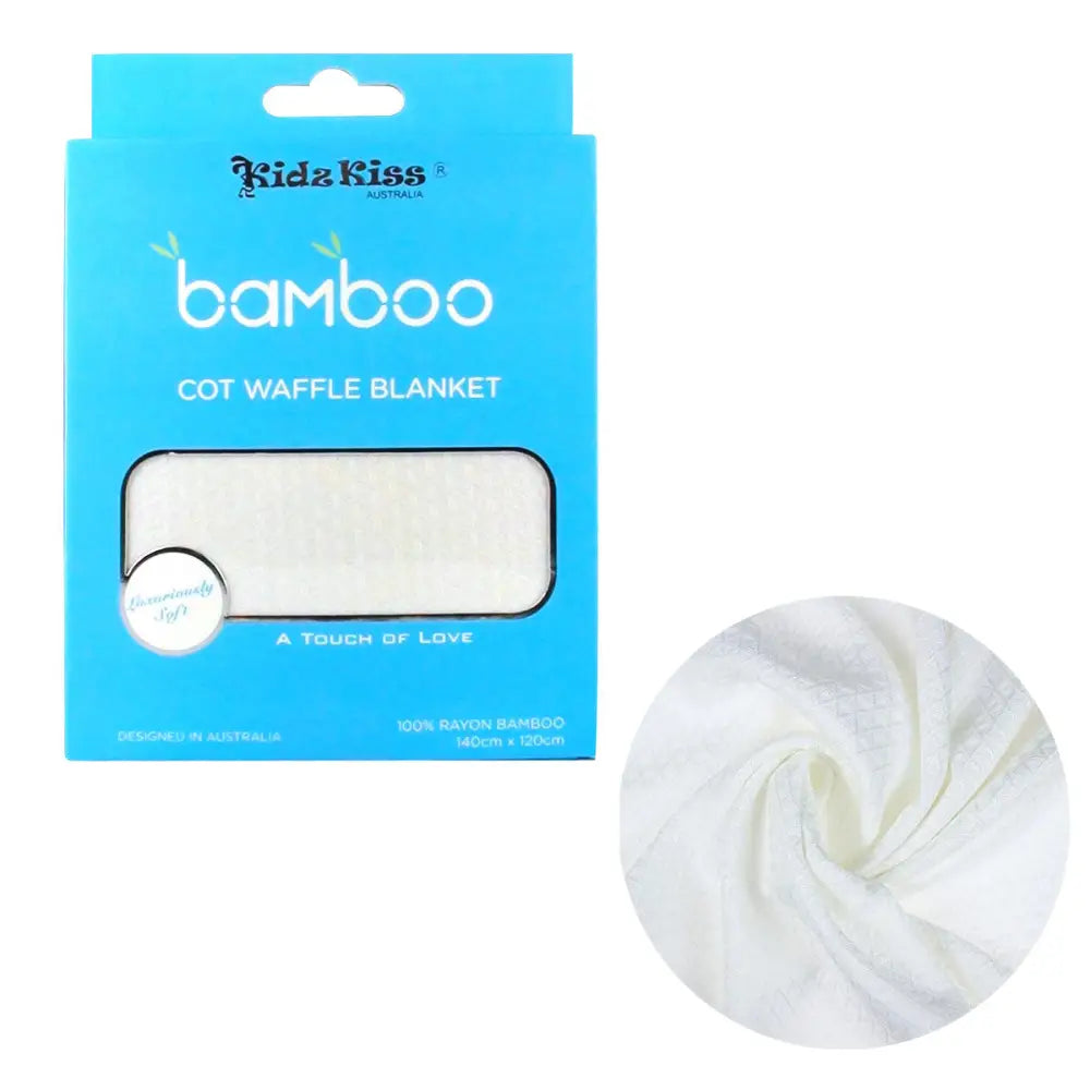 Rayon Bamboo Waffle Blanket Cot Size 140x120cm - Home & Garden > Bedding