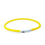 Rechargeable Night LED Dog Collar USB Glow Flashing Light Up Pet Collars Safety-Blue-Diameter Length-35cm - Home &