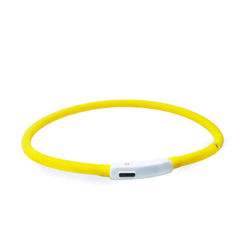 Rechargeable Night LED Dog Collar USB Glow Flashing Light Up Pet Collars Safety-Blue-Diameter Length-35cm - Home &