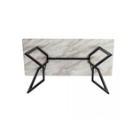 Rectangular Marble-Effect Table - Furniture > Dining