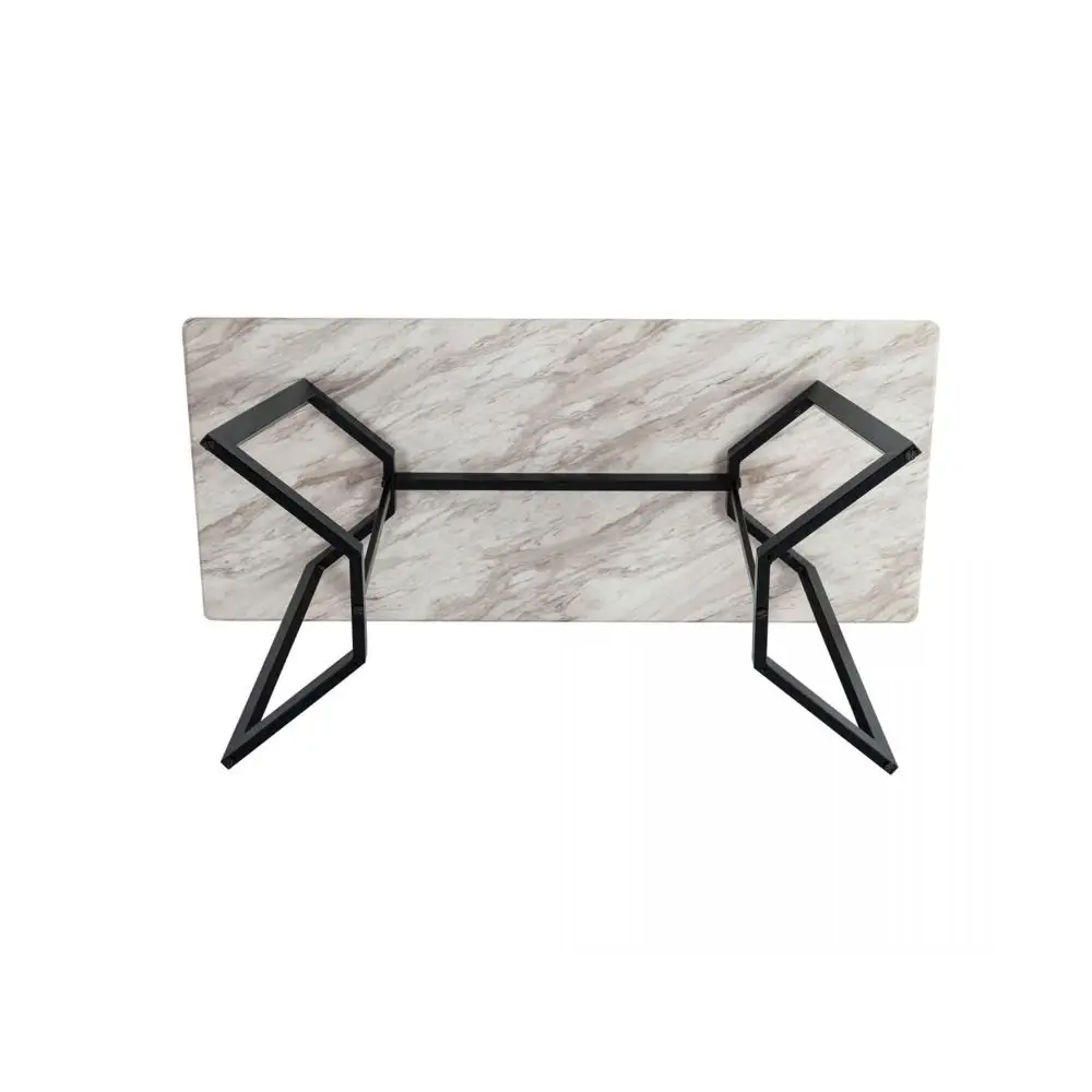 Rectangular Marble-Effect Table - Furniture > Dining