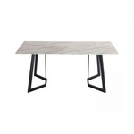 Rectangular Marble-Effect Table - Furniture > Dining