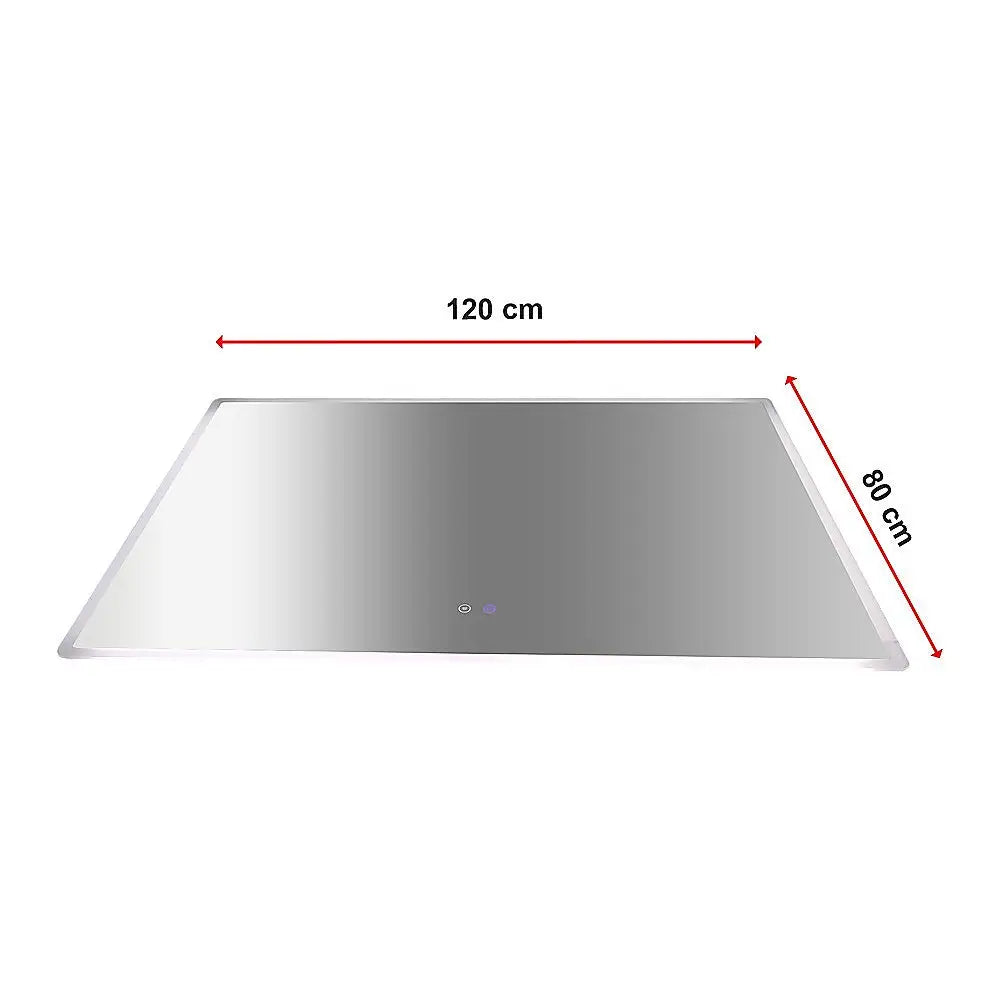 Rectangular Mirror LED Anti-Fog Illuminated Bathroom Living Room - 120x80cm - Health & Beauty > Personal Care > Back