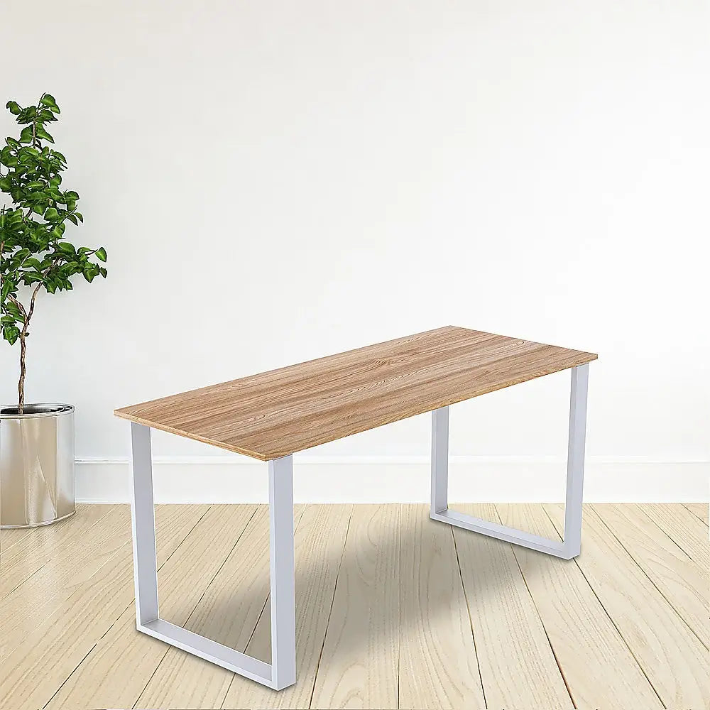 Rectangular-Shaped Table Bench Desk Legs Retro Industrial Design Fully Welded - White - Furniture > Office
