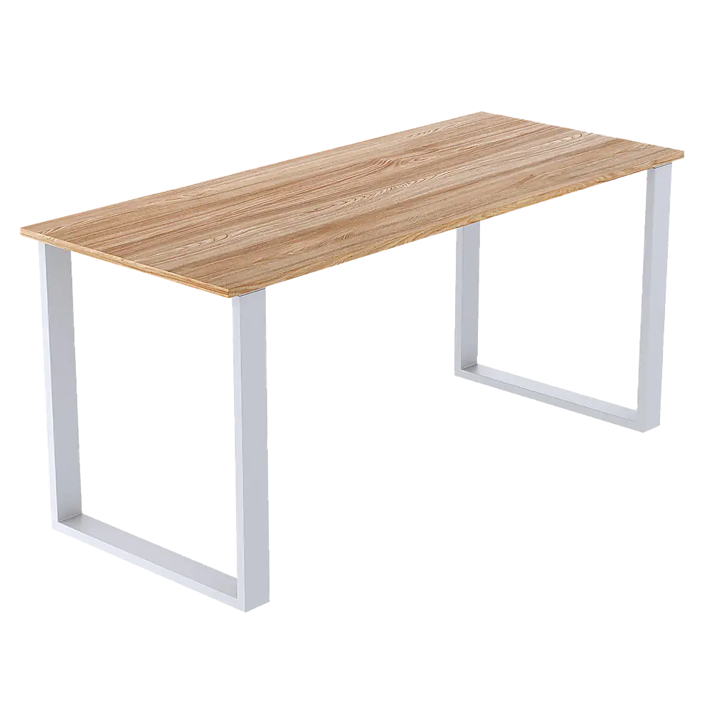 Rectangular-Shaped Table Bench Desk Legs Retro Industrial Design Fully Welded - White - Furniture > Office
