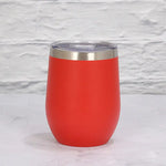 Red 12oz Double-Wall Vacuum 304 Eggshell Cup - Mini Portable Insulated U-Shaped Cup Creative Small Beer Mug