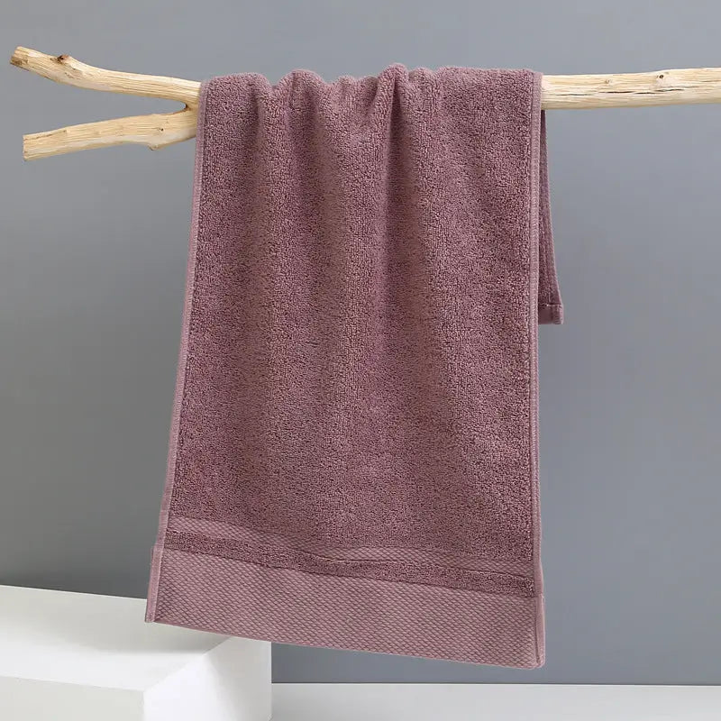 Red Brown Luxury 100% Cotton Face Towel Set - 3-Piece Thick & Absorbent Towels - Home & Garden > Bathroom Accessories >