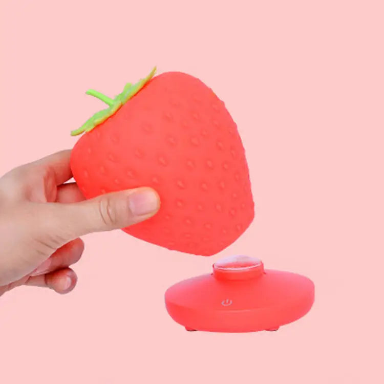 Red Cute Silicone Strawberry Night Light - USB Rechargeable Touch Control - Home & Garden > Lighting > Night Lights &