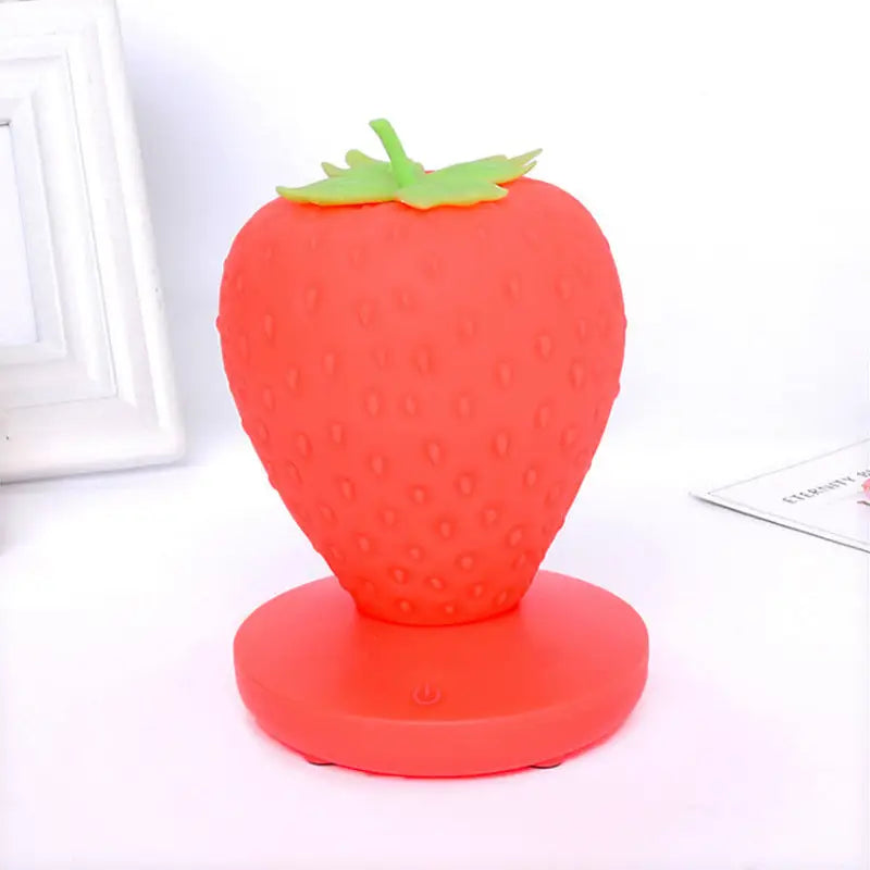 Red Cute Silicone Strawberry Night Light - USB Rechargeable Touch Control - Home & Garden > Lighting > Night Lights &