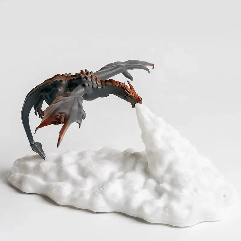 Red Fire Dragon 3D Printed LED Dragon Flame Night Light – Unique Decorative Lamp for Desk Bedroom & Gift Ideas - Home &
