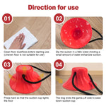 Red Interactive Dog Suction Cup Tug Toy - Durable TPR Chew & Treat Dispenser for Teeth Cleaning & Solo Play - Pet Care