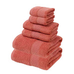 Red Luxury 6-Piece 100% Cotton Towel Set - 2 Bath Towels 2 Hand Towels 2 Face Towels - Home & Garden > Bathroom
