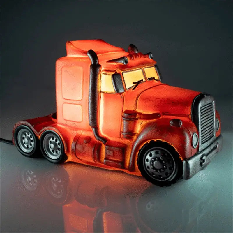 Red Metal Look Truck Table Lamp - Home & Garden > Lighting