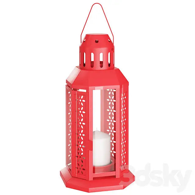 Red Metal Miners Lantern Summer Xmas Wedding Home Party Room Balconey Deck Decoration 21cm Tealight Candle - Home &