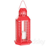 Red Metal Miners Lantern Summer Xmas Wedding Home Party Room Balconey Deck Decoration 21cm Tealight Candle - Home &