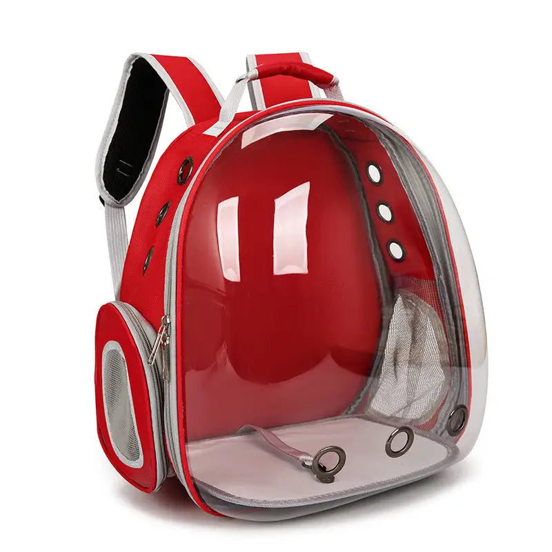 Red Pet Carrier Backpack with Transparent Window 33*18*42cm - Pet Care > Cat Supplies > Cat Carriers & Crates