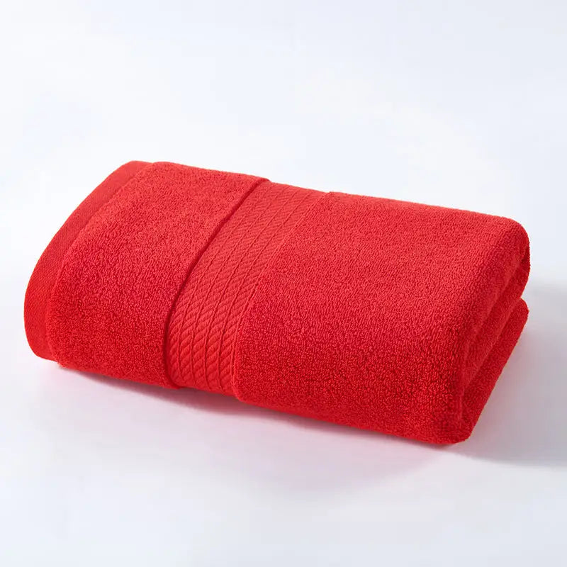 Red Premium Thick Cotton Bath Towel for Adults - Soft and Absorbent Bathroom Towel - Home & Garden > Bathroom