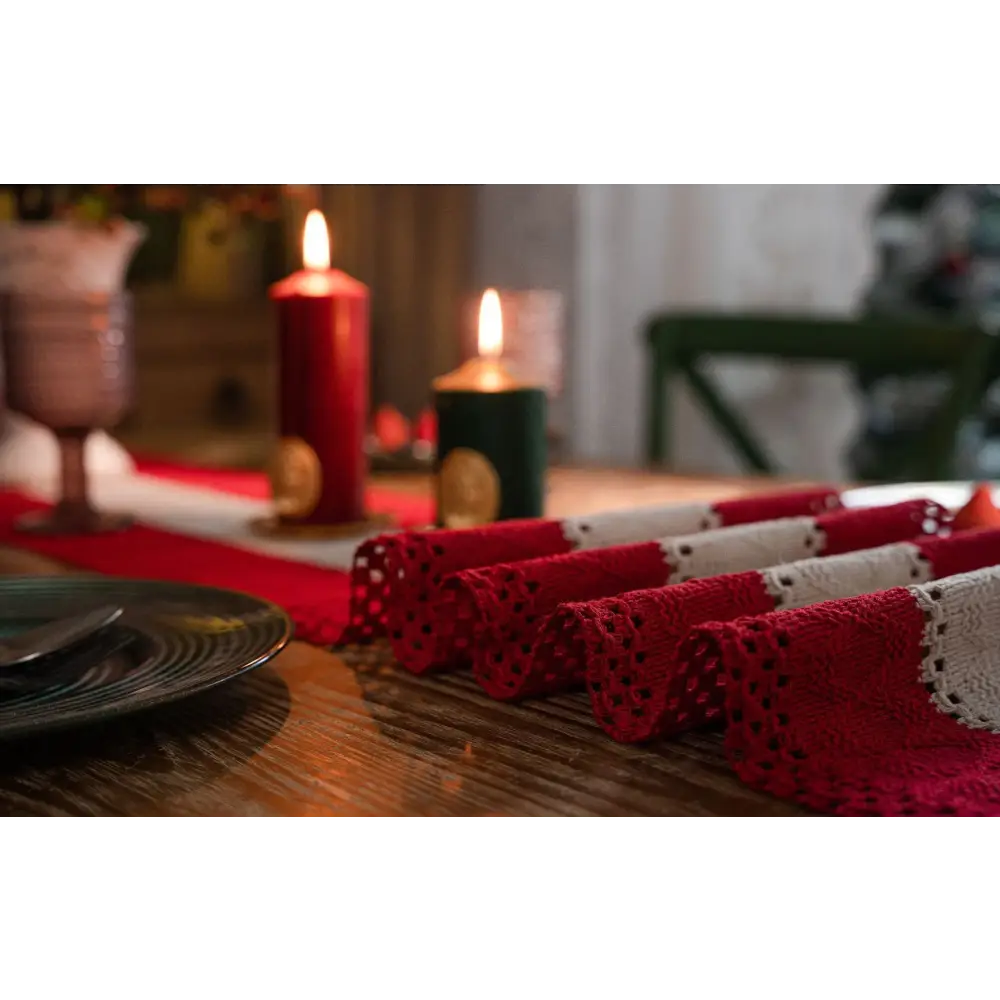 Red-white Vintage-Inspired Chinese Table Runner with Retro Ambiance - 30x200cm New Style Tea Flag for TV Cabinet