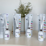 Clare Makes 200ml reed diffuser refill pouch with a separate compartment holding white reeds