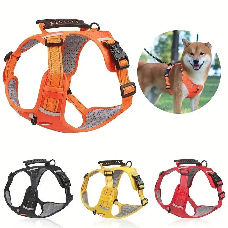Reflective Dog Harness with Leash No-Pull Vest Harness for Dogs Adjustable Dog Vest with Handle Walking Training Pet