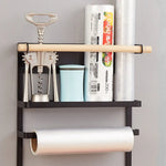 Refrigerator Storage Rack Magnetic Holder With Hooks Paper Spice Jars Storage Shelf - Home & Garden > Kitchenware