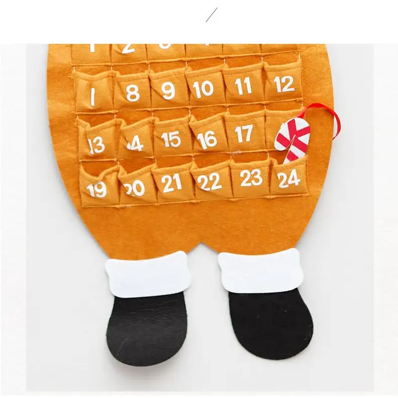 Reindeer Advent Calendar - Felt Christmas Countdown with 24 Pockets Wall Hanging Decoration for Kids - Occasions >