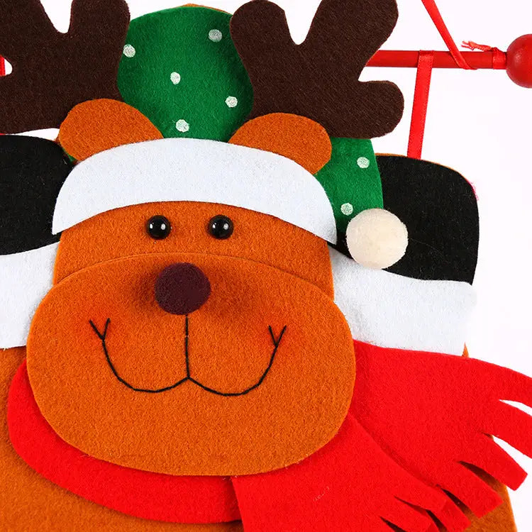 Reindeer Advent Calendar - Felt Christmas Countdown with 24 Pockets Wall Hanging Decoration for Kids - Occasions >