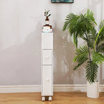 Removable Bathroom Side Cabinet Toilet Caddy with Storage Drawers- White - Furniture > Bathroom > Bathroom Cabinets