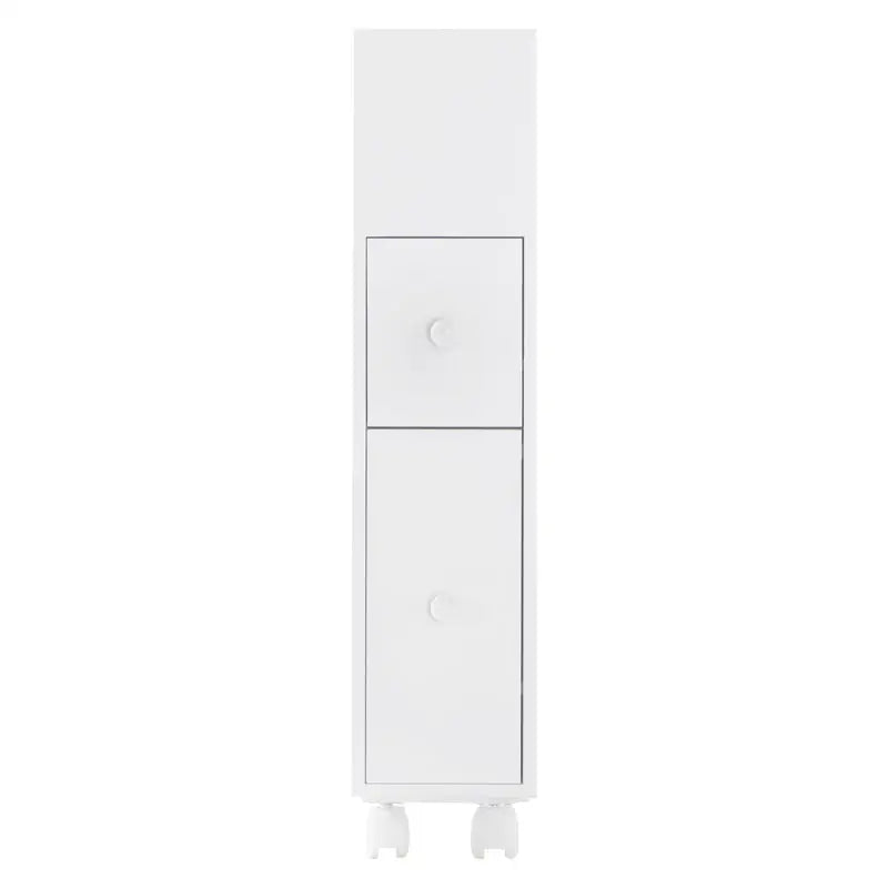 Removable Bathroom Side Cabinet Toilet Caddy with Storage Drawers- White - Furniture > Bathroom > Bathroom Cabinets