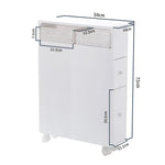 Removable Bathroom Side Cabinet Toilet Caddy with Storage Drawers- White - Furniture > Bathroom > Bathroom Cabinets