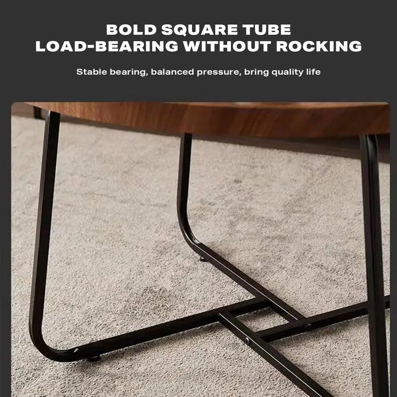Removable Set of 2 Round Coffee Table Walnut Nesting Side End Table Furniture - Electronics > Computers & Tablets