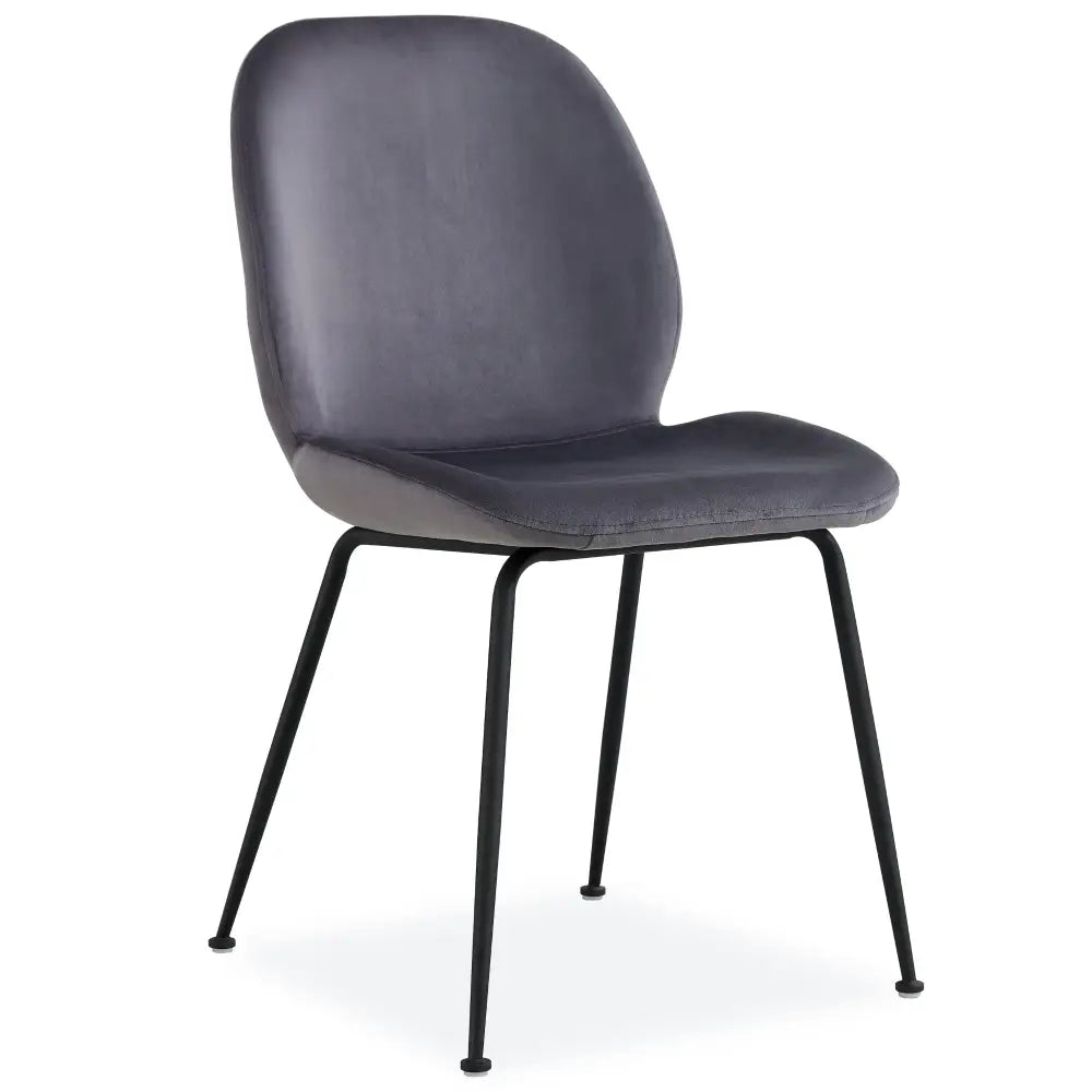 Remy Dining Chair Set of 4 Fabric Seat with Metal Frame - Charcoal - Furniture > Dining