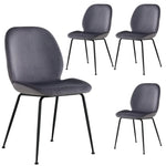 Remy Dining Chair Set of 4 Fabric Seat with Metal Frame - Charcoal - Furniture > Dining
