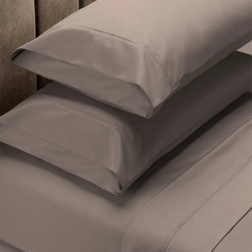 Renee Taylor 1500 Thread Count Pure Soft Cotton Blend Flat & Fitted Sheet Set Stone King - Home & Garden > Bedding