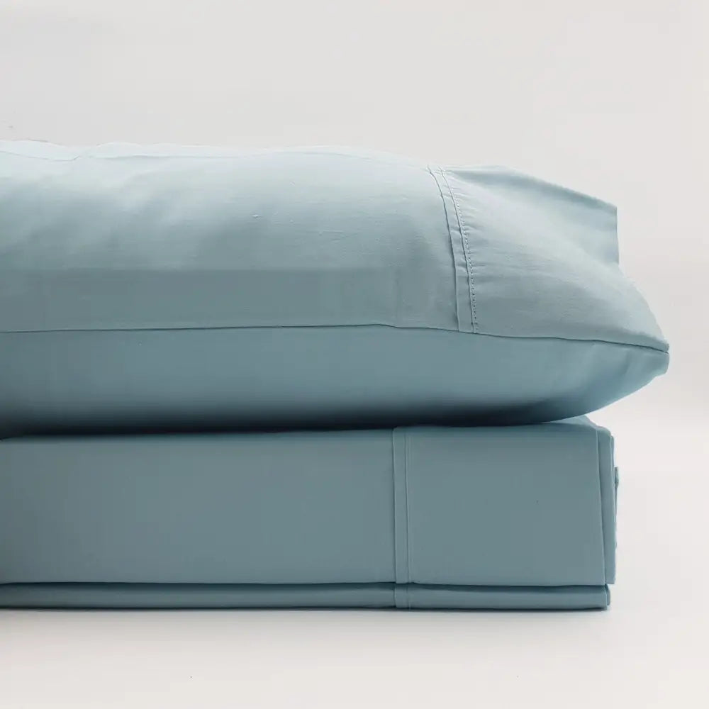 Renee Taylor 1500 Thread Count Pure Soft Cotton Blend Flat & Fitted Sheet Set Mist King - Home & Garden > Bedding
