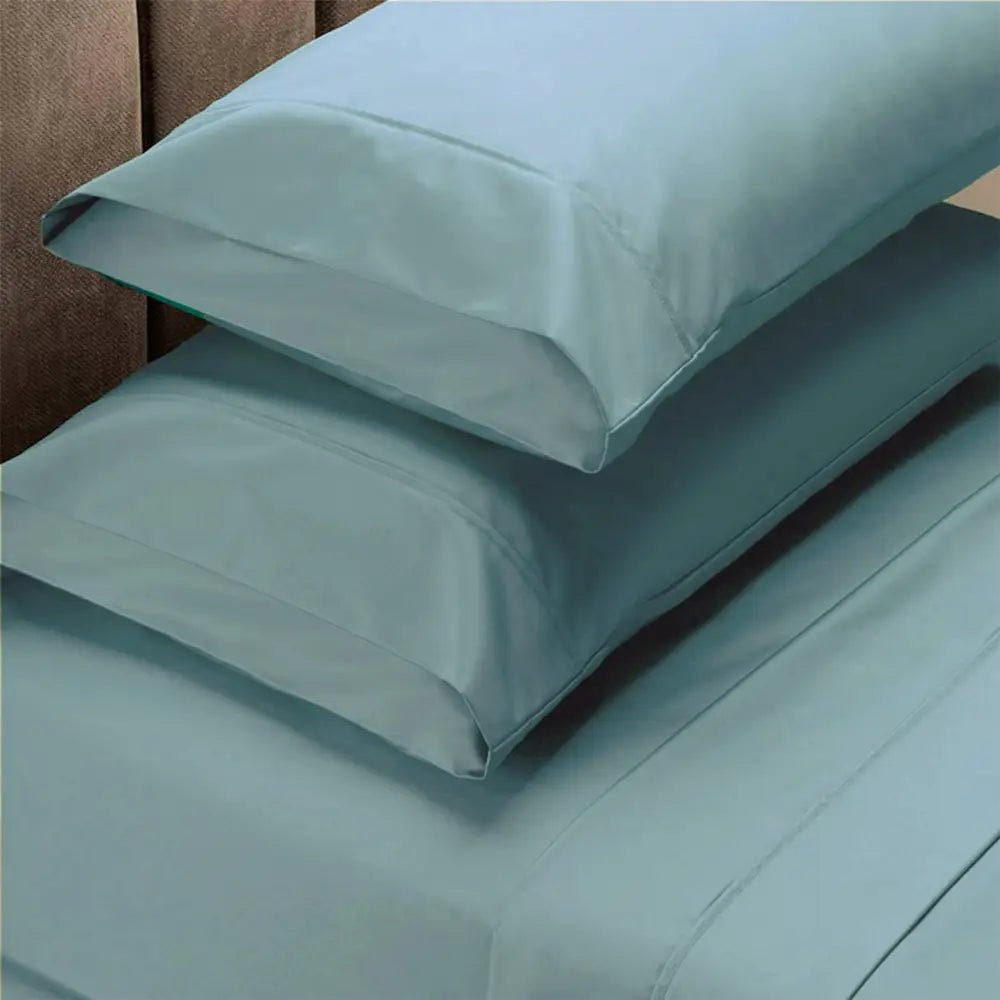 Renee Taylor 1500 Thread Count Pure Soft Cotton Blend Flat & Fitted Sheet Set Mist King - Home & Garden > Bedding