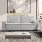 Reno 3 Seater Sofa Beige Colour Fabric Upholstery Wooden Structure Knock Down Feature In Back & Arms - Furniture > Sofas