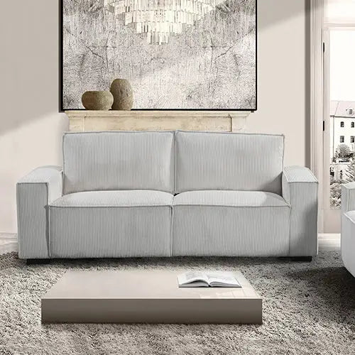 Reno 3 Seater Sofa Beige Colour Fabric Upholstery Wooden Structure Knock Down Feature In Back & Arms - Furniture > Sofas