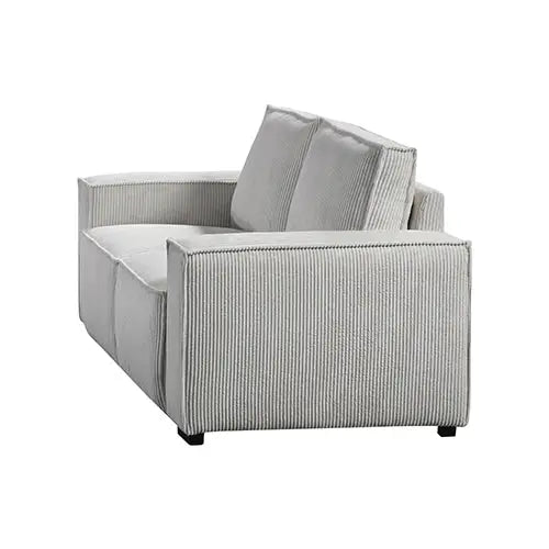 Reno 3 Seater Sofa Beige Colour Fabric Upholstery Wooden Structure Knock Down Feature In Back & Arms - Furniture > Sofas