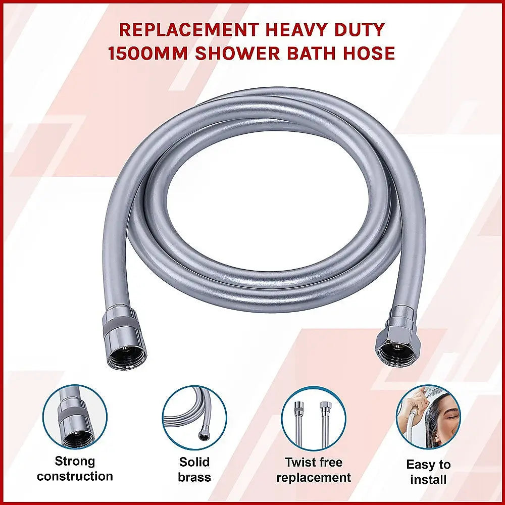 Replacement Heavy Duty 1500mm Shower Bath Hose - Furniture > Bathroom > Shower Heads & Screens