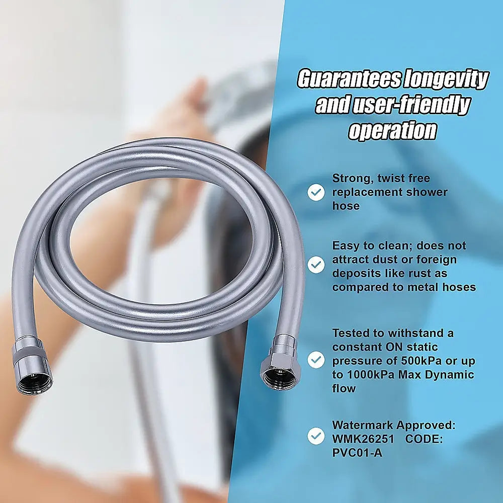 Replacement Heavy Duty 1500mm Shower Bath Hose - Furniture > Bathroom > Shower Heads & Screens