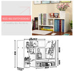 Resize-able Thick Wood Desktop Bookshelf Display Rack Unit(White) - Furniture > Office