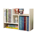 Resize-able Thick Wood Desktop Bookshelf Display Rack Unit(White) - Furniture > Office