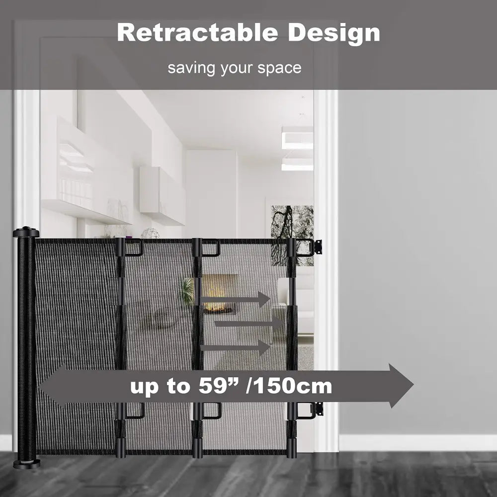 Retractable 1.5M Doorways Hallways Stairs Baby Gate Dog Pet Gate Indoor Outdoor Safety Gates - Baby & Kids > Gates &
