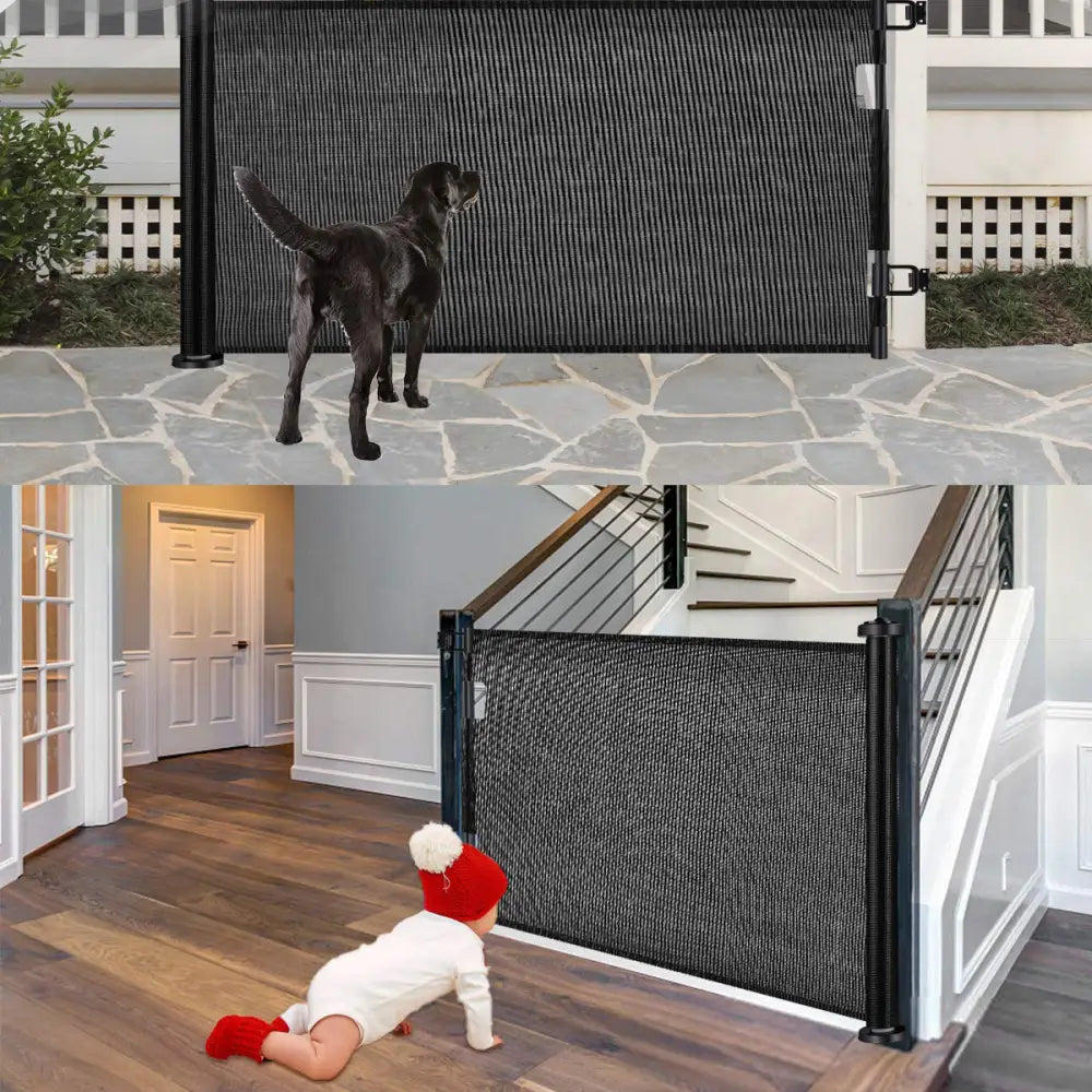 Retractable 1.5M Doorways Hallways Stairs Baby Gate Dog Pet Gate Indoor Outdoor Safety Gates - Baby & Kids > Gates &