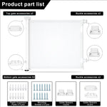 Retractable 1.5M Doorways Hallways Stairs Baby Gate Dog Pet Gate Indoor Outdoor Safety Gates White - Baby & Kids >