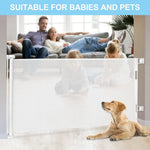 Retractable 3M Doorways Hallways Stairs Baby Gate Dog Pet Gate Indoor Outdoor Safety Gates White - Baby & Kids > Gates