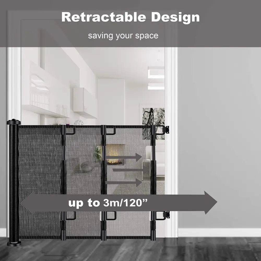 Retractable 3M Doorways Hallways Stairs Baby Gate Dog Pet Gate Indoor Outdoor Safety Gates - Baby & Kids > Gates &