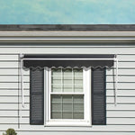 Retractable Fixed Pivot Arm Window Awning Patio Garden Blinds 2.4m x 2.1m Grey - Home & Garden > Shading